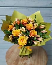 Букет цветов из:  Альстромерии и Розы в Золотарёвке
