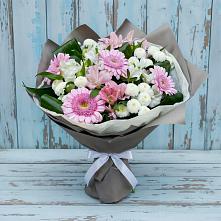 Букет цветов из:  Герберы, Альстромерии и Хризантемы в Золотарёвке