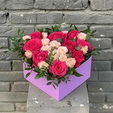 Цветочная композиция из Розы в коробке в Золотарёвке
