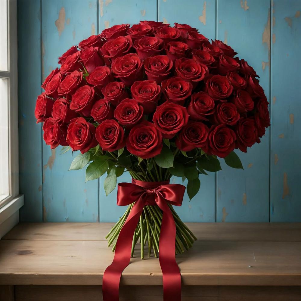 Букет Красные розы Блэк Меджик в Золотарёвке