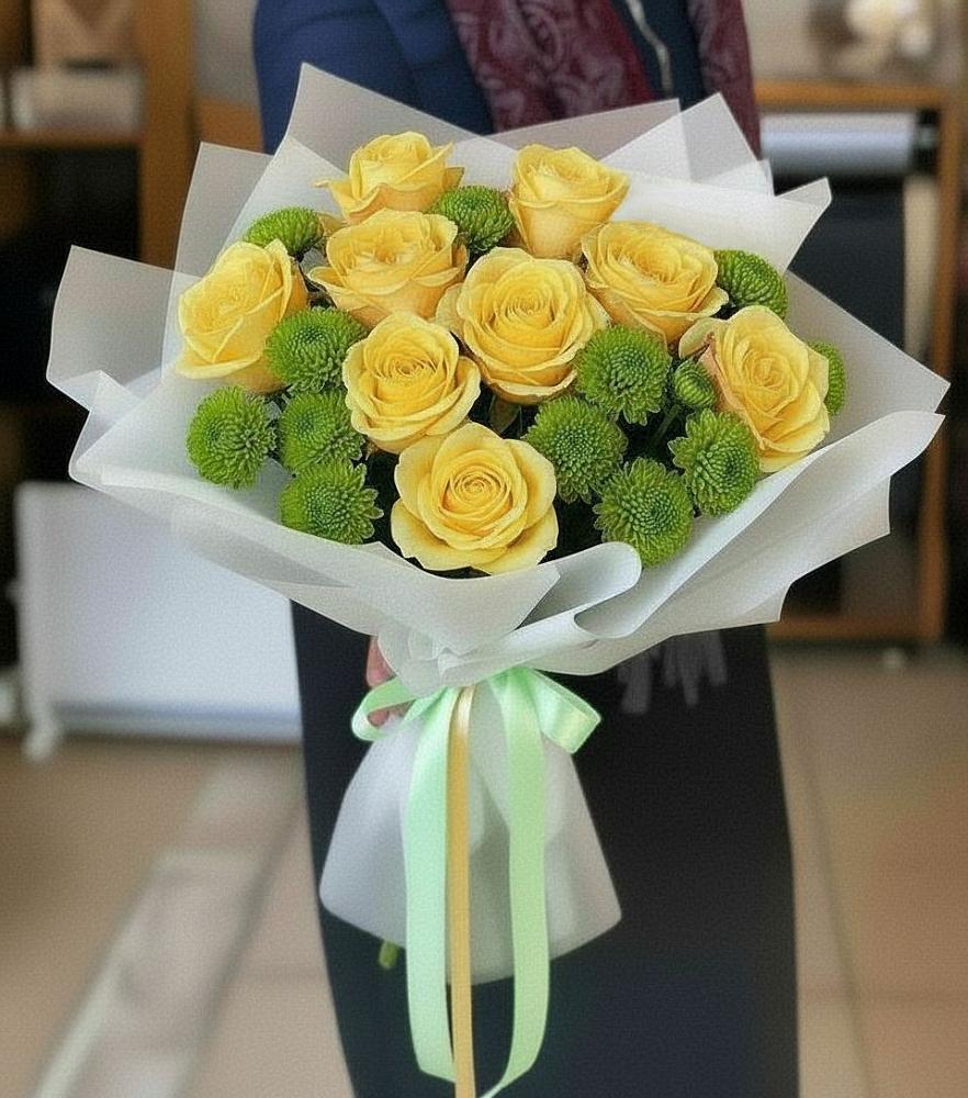Букет цветов из: Хризантемы и Розы в Золотарёвке