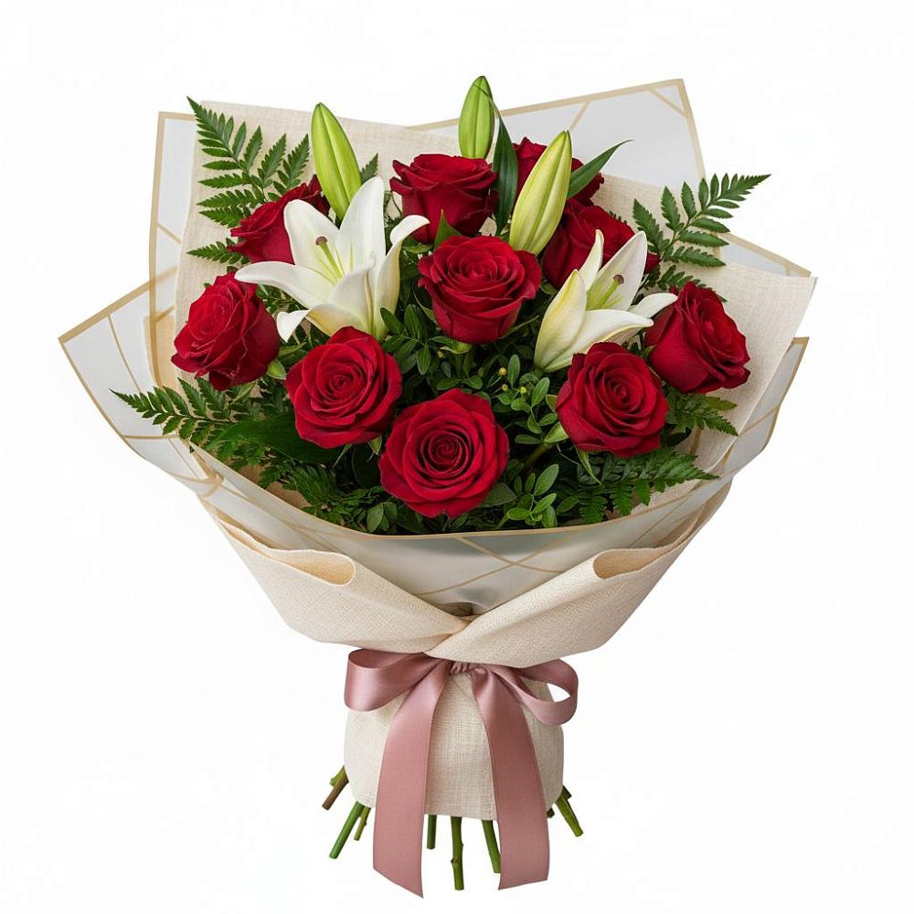 Букет цветов из: Лилии и Розы в Золотарёвке