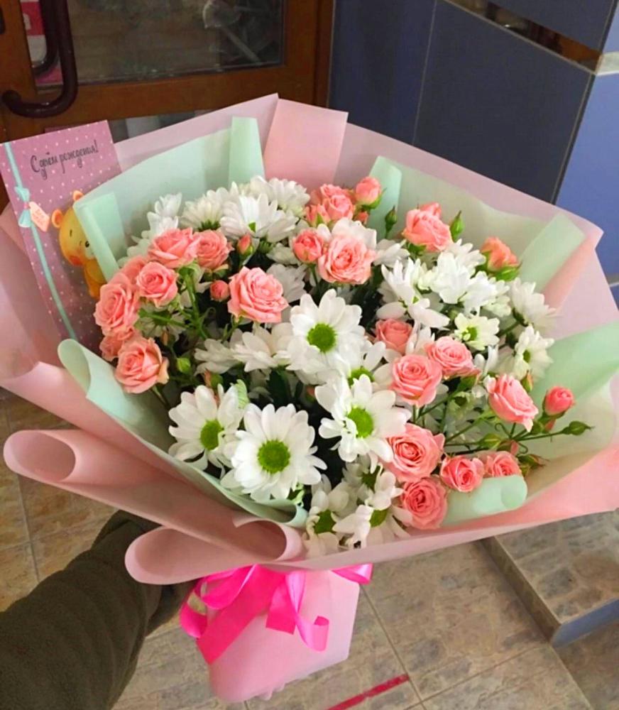 Букет цветов из: Розы и Хризантемы в Золотарёвке