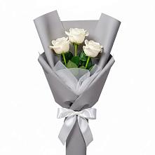 Букет 3 белые розы #REPLACE_PRED# Золотарёвке