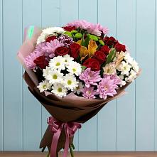 Букет цветов из:  Розы, Хризантемы и Альстромерии в Золотарёвке