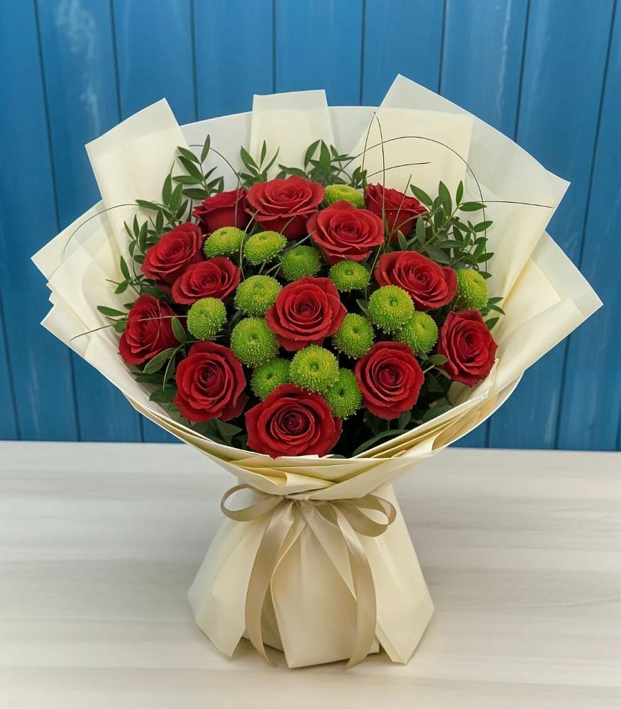 Букет цветов из: Розы и Хризантемы в Золотарёвке